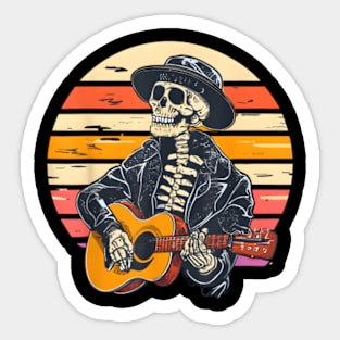 Skeleton Playing Guitar Sticker